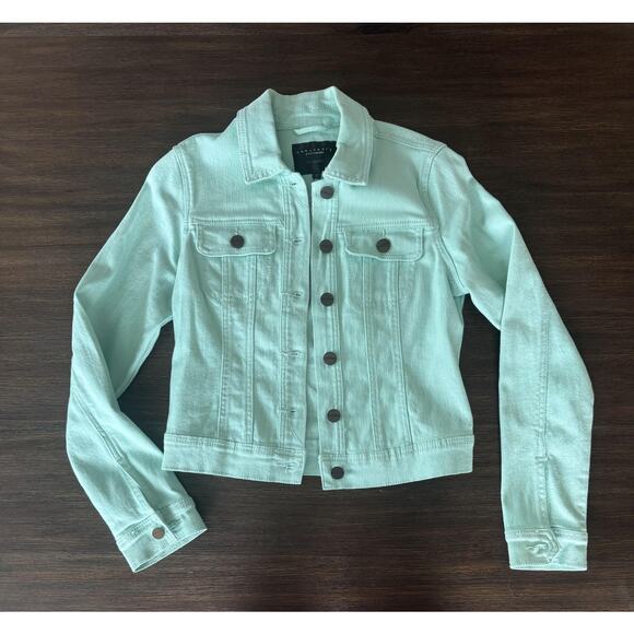 Sanctuary Clothing Jacket Mint Green Denim Button Up Stretch Casual S - Picture 1 of 10